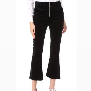 Frame Black Velvet Zip Flare Pant